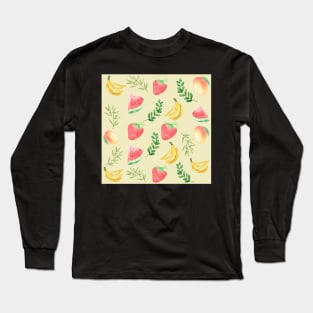 Mix fruits patterns and leaves Long Sleeve T-Shirt